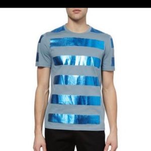 New Burberry Prorsum Men’s Large  metallic stripe